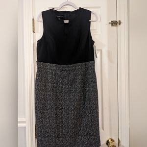 Alyx knee length sheath dress with tweed style bottom. Size 14 NWT.